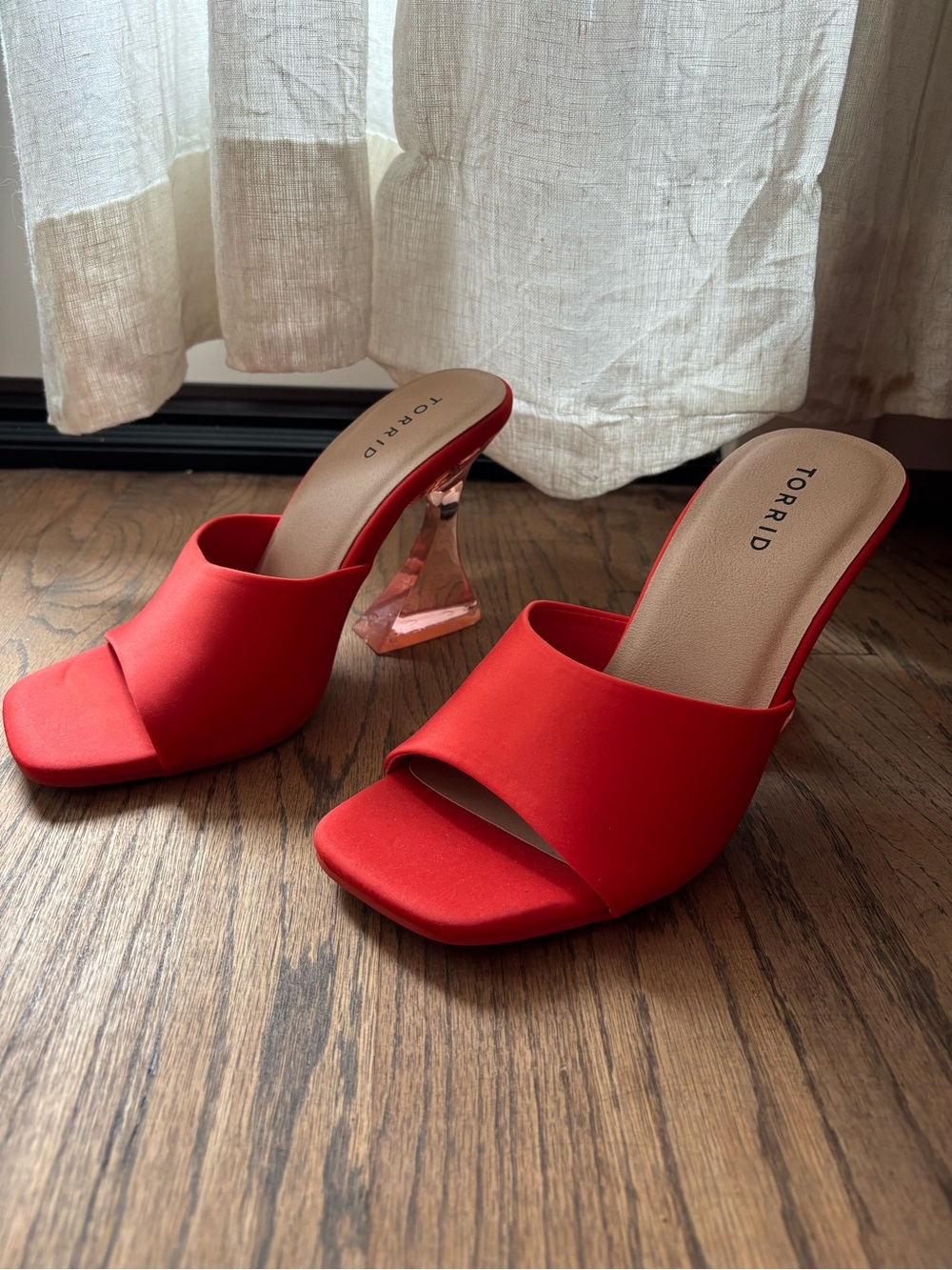 Torrid (WW) New Bright Orange Open-Toe Slide Mules